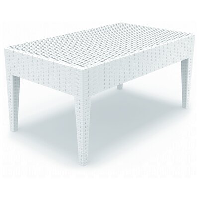 Compamia ISP855-WH Miami Rectangle Resin Coffee Table - White