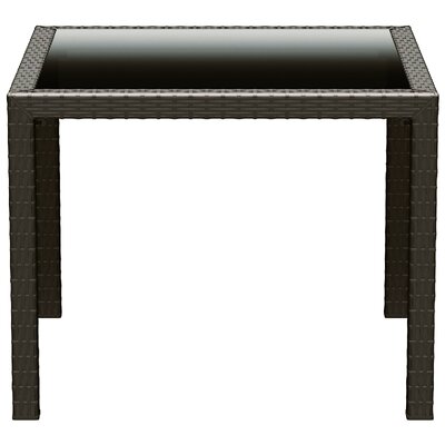 Compamia ISP870-BR Miami 37 Resin Wickerlook Square Dining Table in Brown
