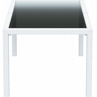 Compamia ISP880-WH Miami 71 Resin Wickerlook Rectangle Dining Table in White