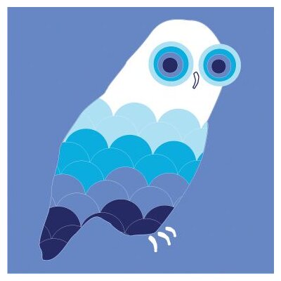 Animal - Owl Stretched Wall Art Color: Blue, Size: 36 x 36