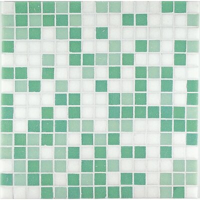 Project Base 3/4 x 3/4 Glass Mosaic in Green Mix Basic