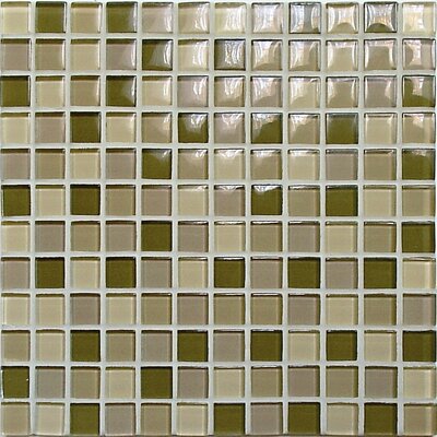 Crystal-C 1 x 1 Glass Mosaic in Mix ForestGloss