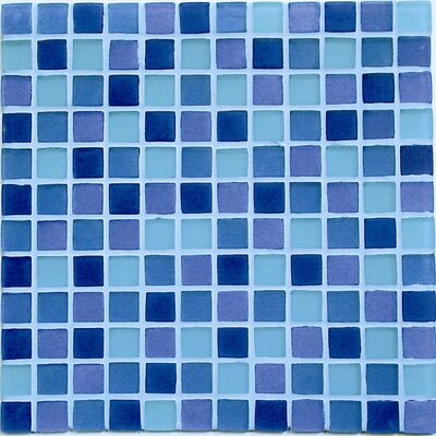 Crystal-C 1 x 1 Glass Mosaic in Sky Mix Frosted