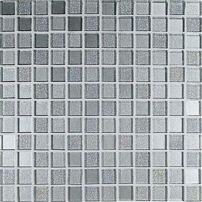 Crystal-A 1 x 1 Glass Mosaic in Trasparenze Argento