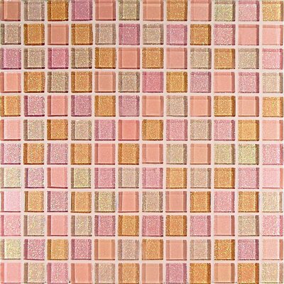 Crystal-A 1 x 1 Glass Mosaic in Trasparenze Rosa