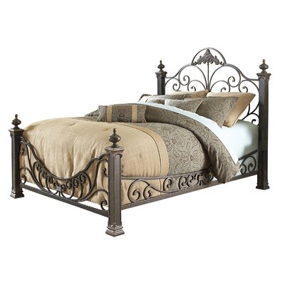 Baroque Bed in Gilded Slate Size: King