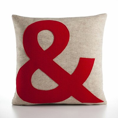 & Decorative Pillow Material: Oatmeal & Red Felt, Size: 16 W x 16 D
