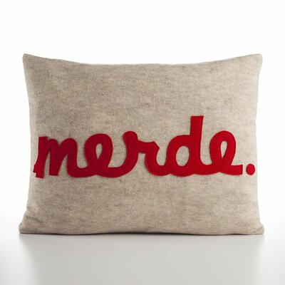 Merde Decorative Pillow Material: Oatmeal & Red Felt