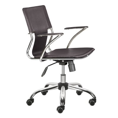 Zuo Modern Trafico Office Chair with Espresso PVC Seat and Back Best Price