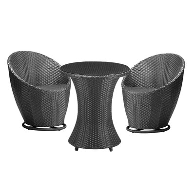 Zuo Modern 3 Piece Cabo Outdoor Table Set in Chocolate Brown Best Price