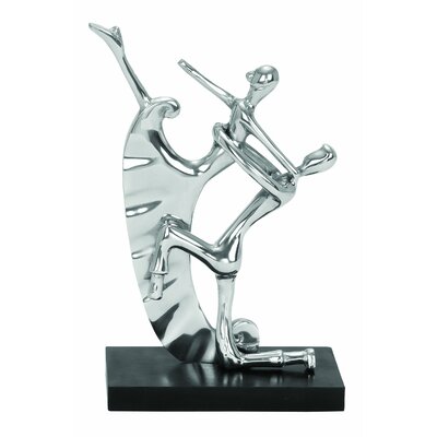 Benzara 26919 Aluminum Shiny Dancing Sculpture with Fine Attention to Details