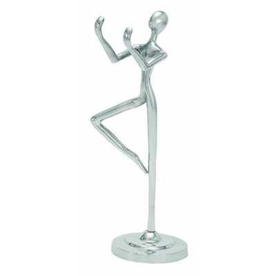 Benzara 26934 Aluminum Contemporary Dancing Sculpture in Silver Metal Finish