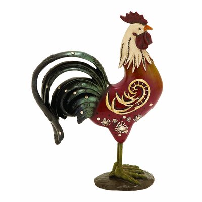 Benzara 69405 Large Polystone Red Rooster For Your Garden