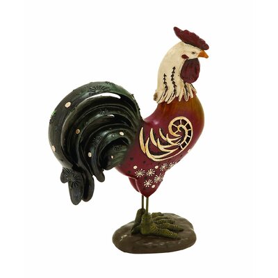 Benzara 69407 Small Polystone Red Rooster For Your Garden