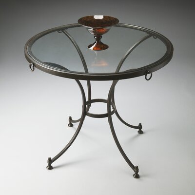 Butler Metalworks Pewter and Tempered Glass Foyer Table
