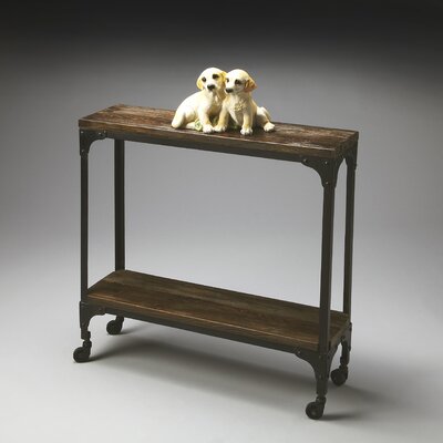 Butler Mountain Lodge Rustic Iron and Solid Acacia Console Table