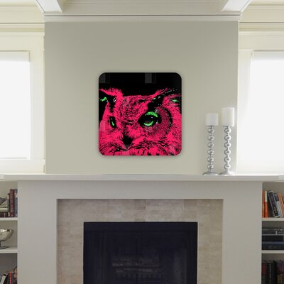 Romi Vega Pink Owl Wall Art Size: Large