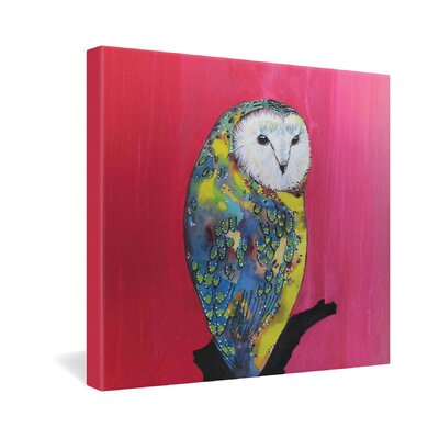 Clara Nilles Owl On Lipstick Gallery Wrapped Canvas Size: 20