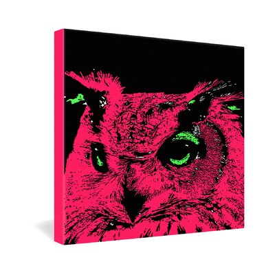 Romi Vega Pink Owl Gallery Wrapped Canvas Size: 20