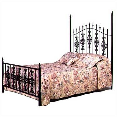Gothic Gate Bed with Frame Size: Twin, Metal Finish: Stone