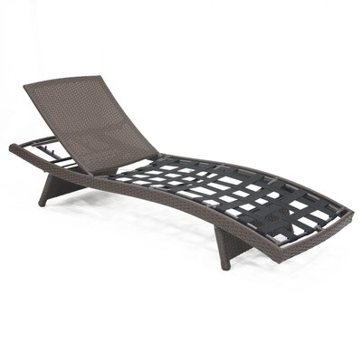 Wicker Lane Wicker Adjustable Chaise Lounger with Cushion