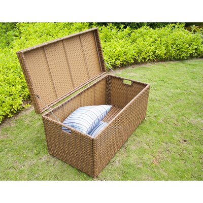 Wicker Lane Outdoor Honey Wicker Patio Furniture Storage Deck Box