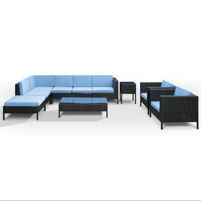La Jolla 9 Piece Sectional Deep Seating Group with Cushions