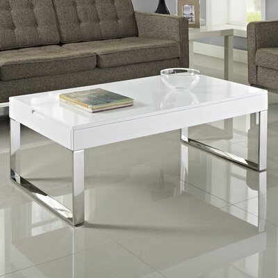 LexMod White Gloss Action Coffee Table