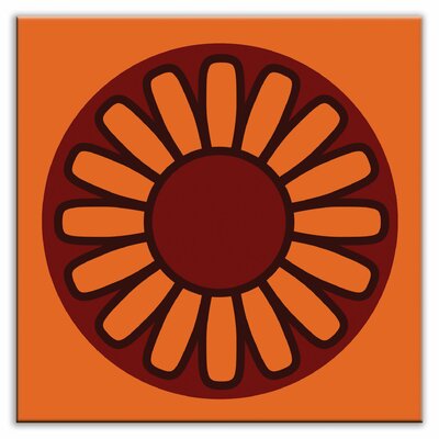 Folksy Love Decorative Tile in Floral Wheel Orange Finish: Glossy, Size: 6 x 6