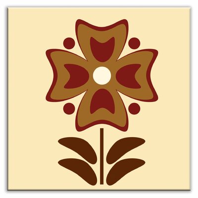 Folksy Love Decorative Tile in Gardenia Burgundy Finish: Glossy, Size: 6 x 6