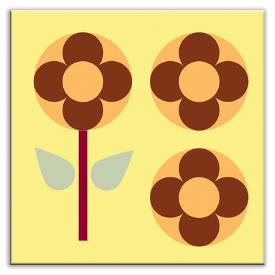 Folksy Love Decorative Tile in Garden Pop Yellow Finish: Satin, Size: 4.25 x 4.25