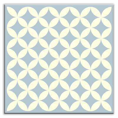 Folksy Love Decorative Tile in Needle Point Blue Gray Finish: Glossy, Size: 6 x 6