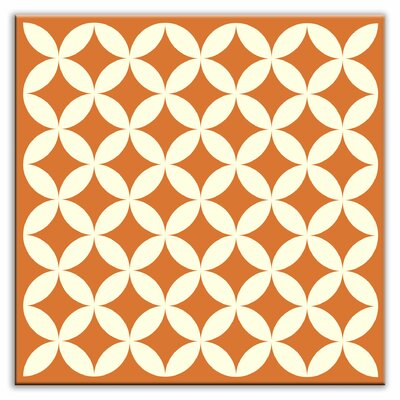 Folksy Love Decorative Tile in Needle Point Orange Finish: Glossy, Size: 6 x 6