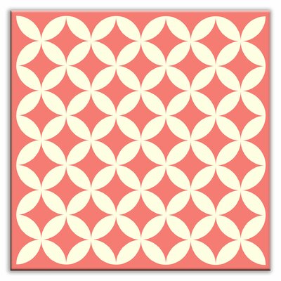Folksy Love Decorative Tile in Needle Point Pink Finish: Satin, Size: 4.25 x 4.25