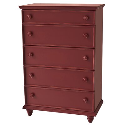 Notting Hill 5 Drawer Chest Finish: Red