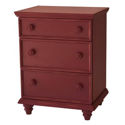 Notting Hill 3 Drawer Nightstand Finish: Red