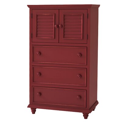 Outer Banks 3 Drawer 2 Door Chest Finish: Red