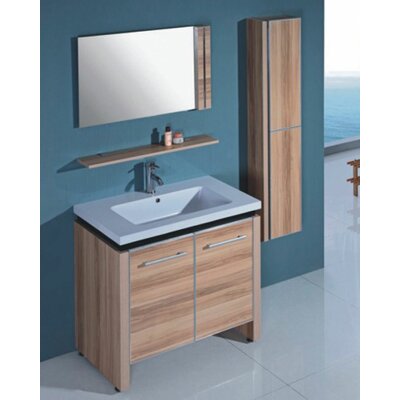 31.5 Single Bathroom Vanity Set with Mirror in Light Maple