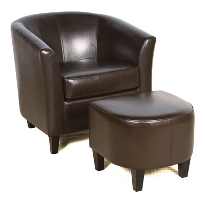 Club Chairs Leather on Ovation Tufted Leather Stationary Club Chair In Burnt Sienna   Wayfair