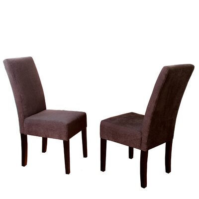 Parsons Chair (Set of 2) Upholstery: Fabric - Dark Grey