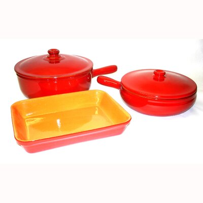  Terracotta 5-Piece Cookware Set Heat Diffuser: No, Color: Red 