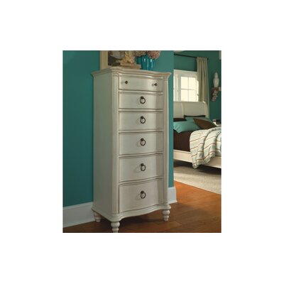 Legacy Classic Furniture 1520-2300 Glen Cove 6 Lingerie Chest in Weathered White/Slight Distressing