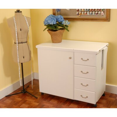 Arrow Sewing Cabinet Marilyn Sewing Machine Storage with AirLift - White