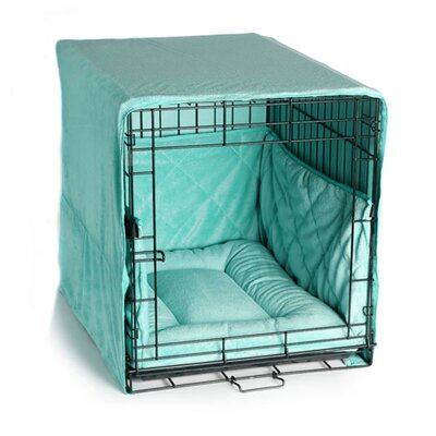 Pet Dreams Seafoam Blue Dog Crate Bedding 30 Inch