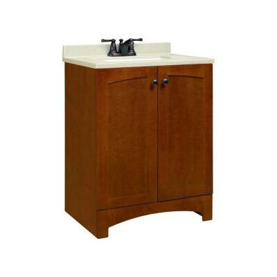 RSI Home Products PPMELCHT24Y Melborn 24 in. Vanity with Solid Surface Technology Vanity Top, Chestn