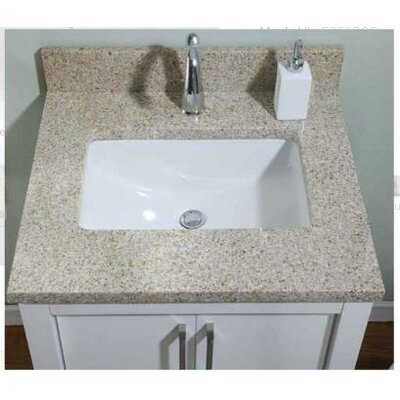Empire Industries E3122GPW Universal Standard Euro 31 x 22-1/4 Granite Countertop Only with White Rectangular Sink and 1-1/4 Thickness