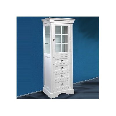 Empire Industries Newport Collection NCW 24 Traditional Curio Cabinet with 2 Glass Shelves, Satin Nickel Exposed Hinges and Knobs: White