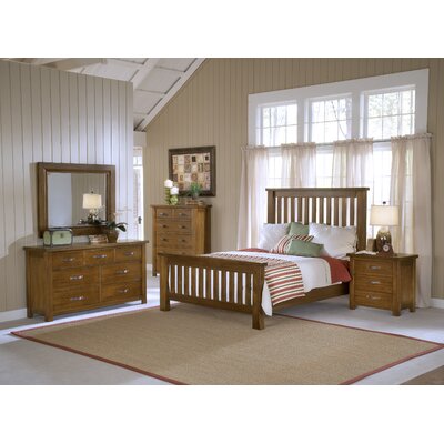 Hillsdale Outback Queen Size Slat Bed, Nightstand, Dresser, Mirror, & Chest Set