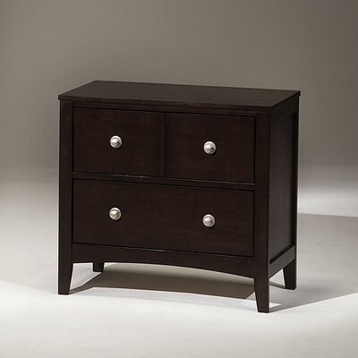 Espresso Nightstand with Nickel Accents