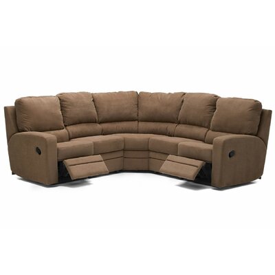 Left Facing Reclining Sectional Sofa Color: White